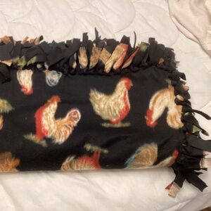 Hand tied fleece chicken blanket